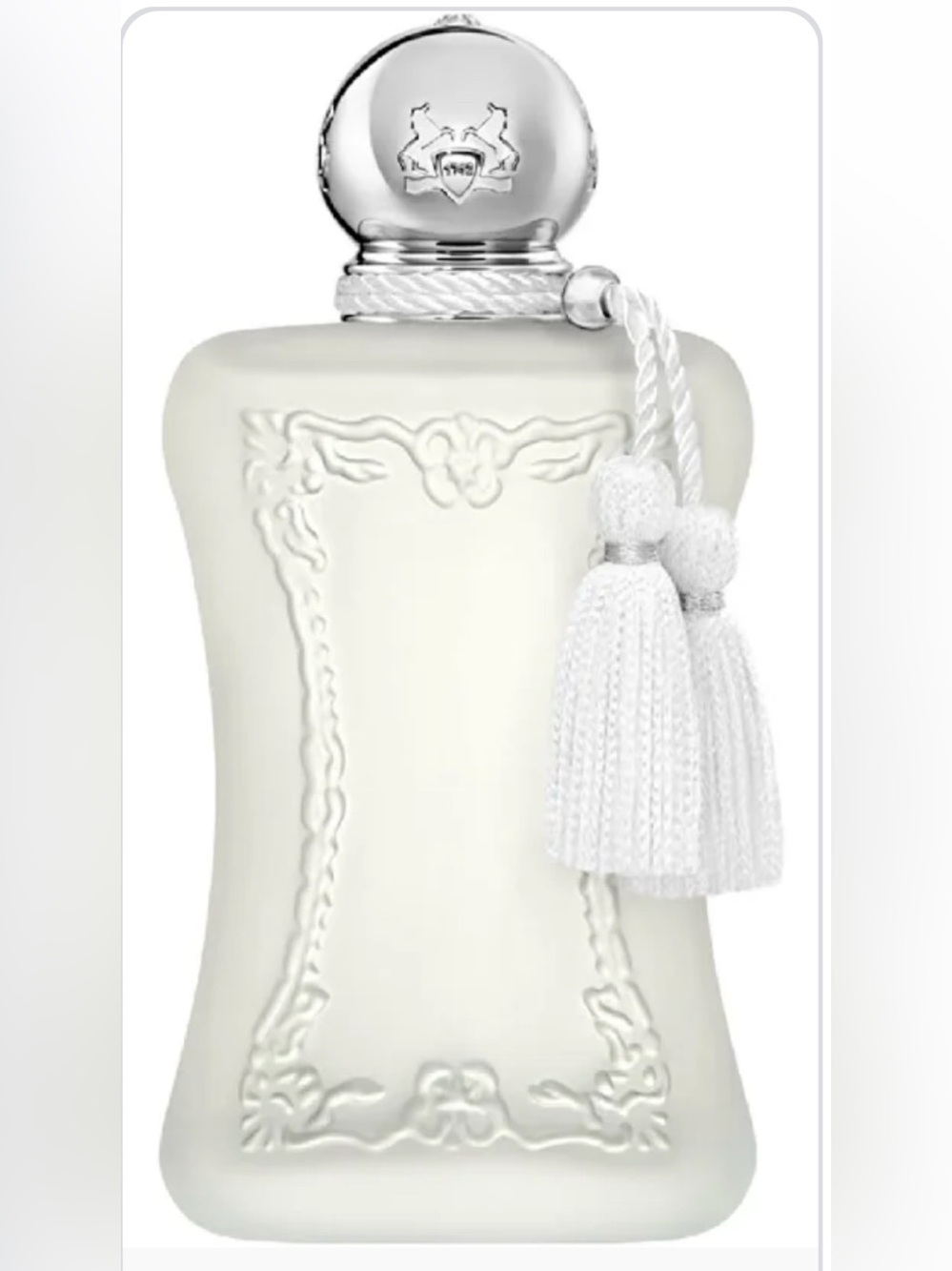 Parfums De Marley  - VALAYA 
Frosted Glass Decorative Bottle w/ White Tassel